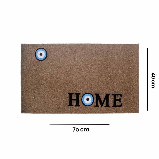  Giz Home Tody Flok Kapı Paspası - Bej Home Nazar - 40x70 cm