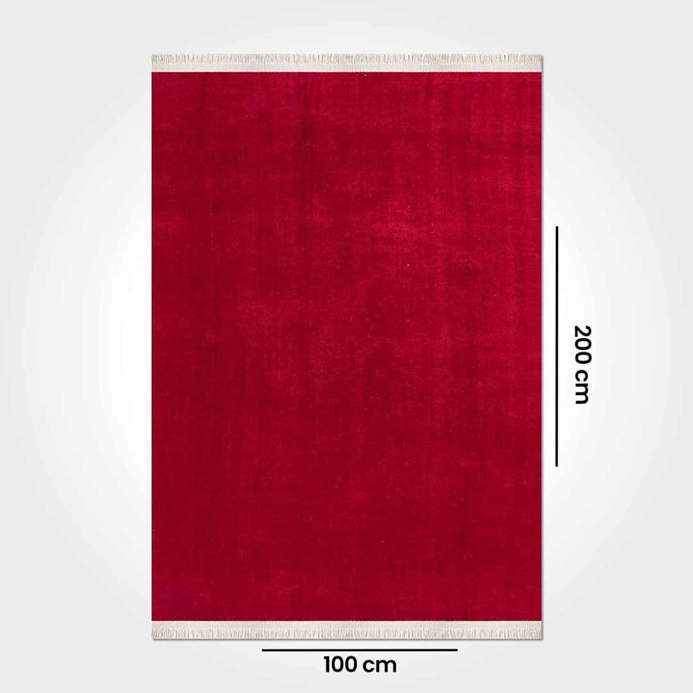  Crea Kırmızı İnce Puf Halı 2503 - 100x200 cm