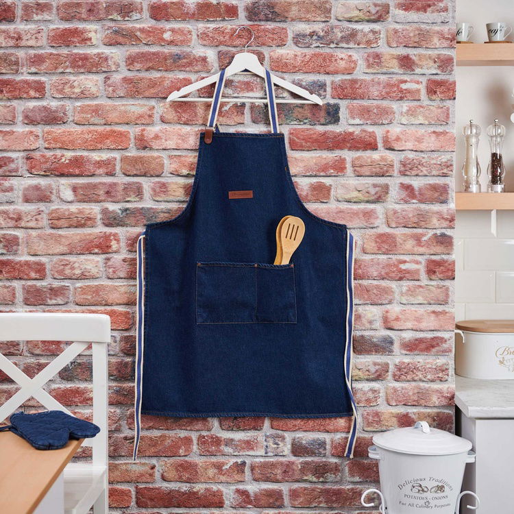  Nuvomon Denim Mutfak Önlüğü - Mavi