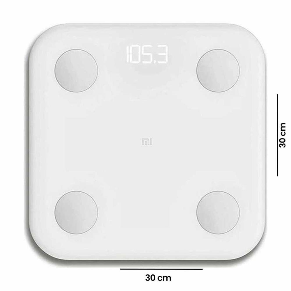  Xiaomi Mi 2 Yağ Ölçer Fonksiyonlu Akıllı Bluetooth Tartı Baskül - Beyaz