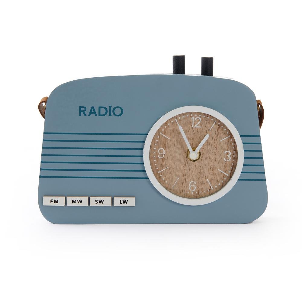  KPM Radyo Temalı Dekoratif Saat - Mavi - 21 cm