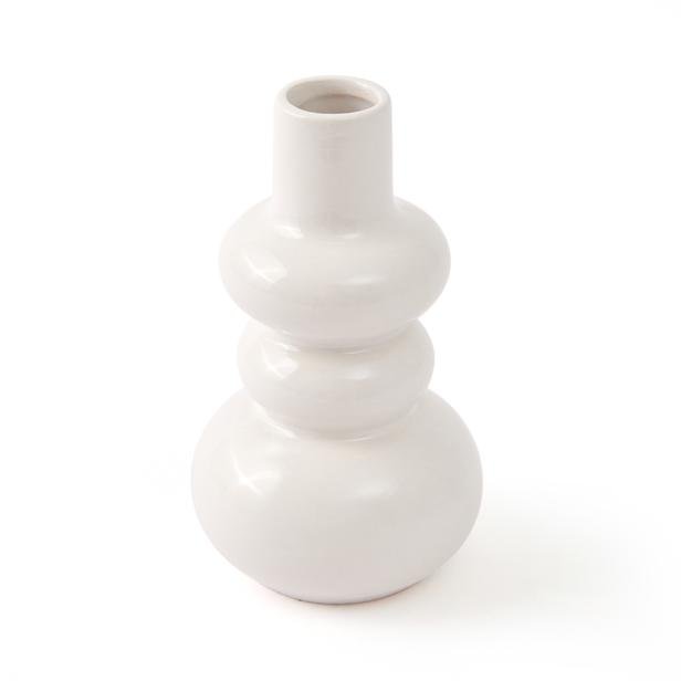  KPM Dekoratif Buble Vazo - Beyaz - 7,5x14 cm