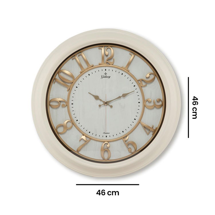  Galaxy Kabartma Rakam Duvar Saati - Beyaz - 46 cm