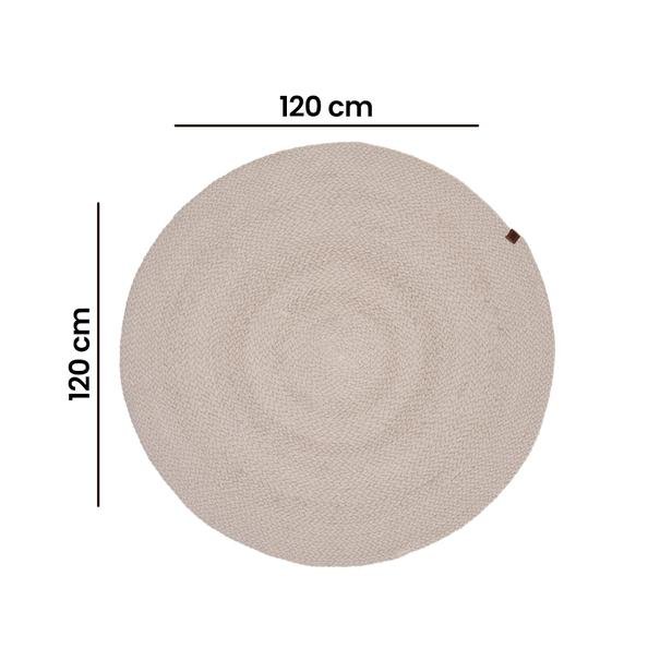  Giz Home Drop Örgü Yuvarlak Halı - Beyaz - 120x120 cm