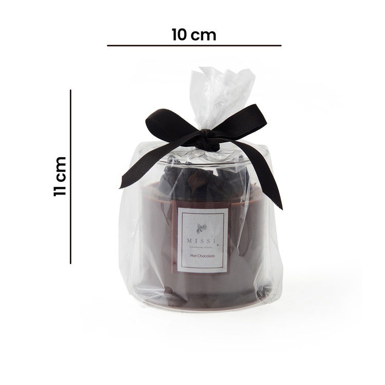  Missi Çikolata Kokulu Mum - Şeffaf / Kahverengi - 250 gr
