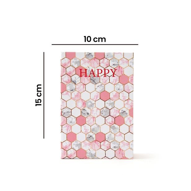  4Nio Dekoratif Happy Kitap Kutu - Pink - 15x10 cm