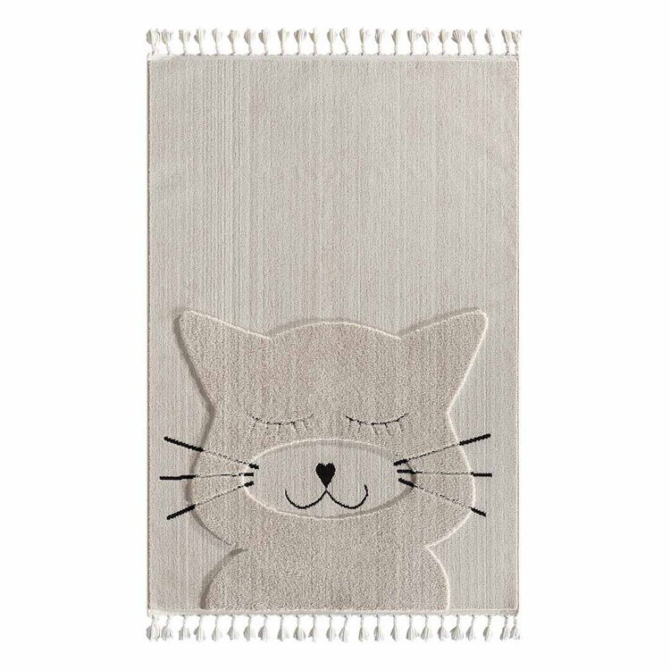 Empera Kids Kitty Kedi Figürlü Çocuk Odası Halısı - Bej - 133x190 cm