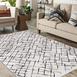  Crea Rain Çizgili Beyaz Kilim 7328 - 100x200 cm