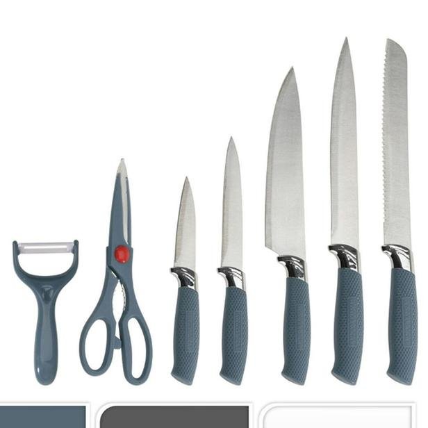  Excellent Houseware 7 Parça Bıçak Seti - Gri