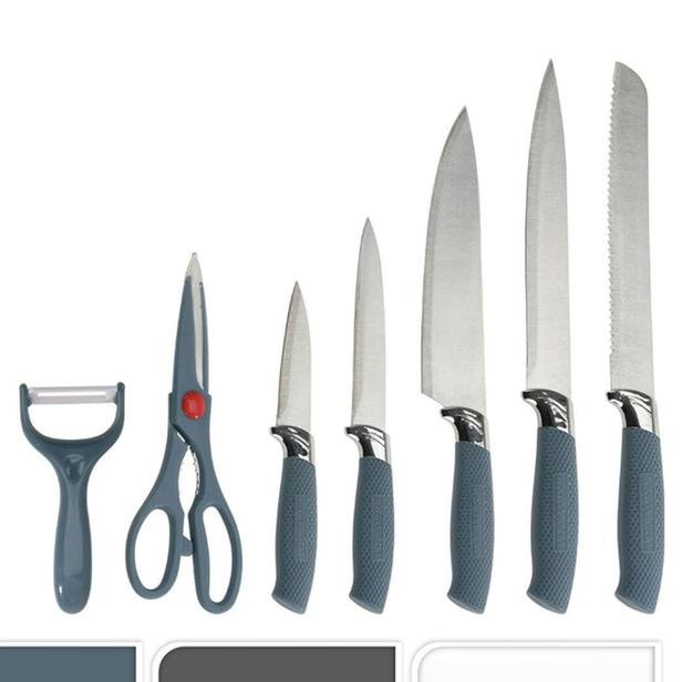  Excellent Houseware 7 Parça Bıçak Seti - Mavi