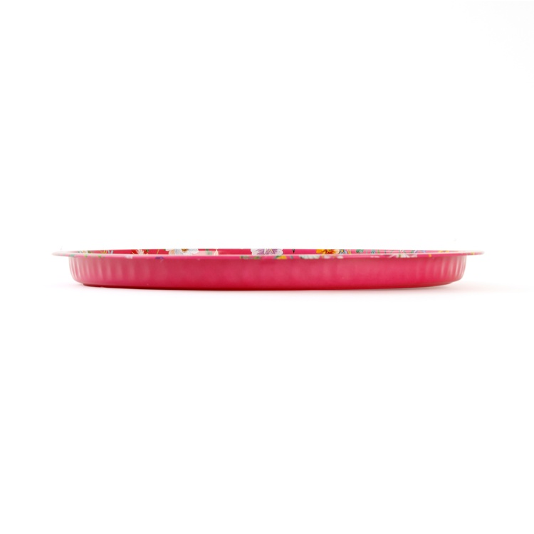  Sarkap Yuvarlak Derin Tepsi - Pembe - 35x35 cm