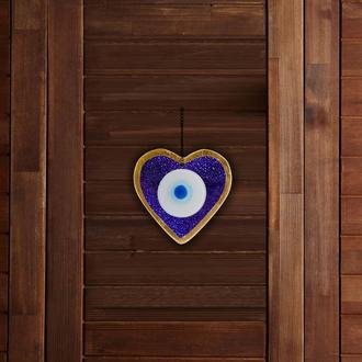 Q-Art Mavi Kalp Nazarlık 12 cm