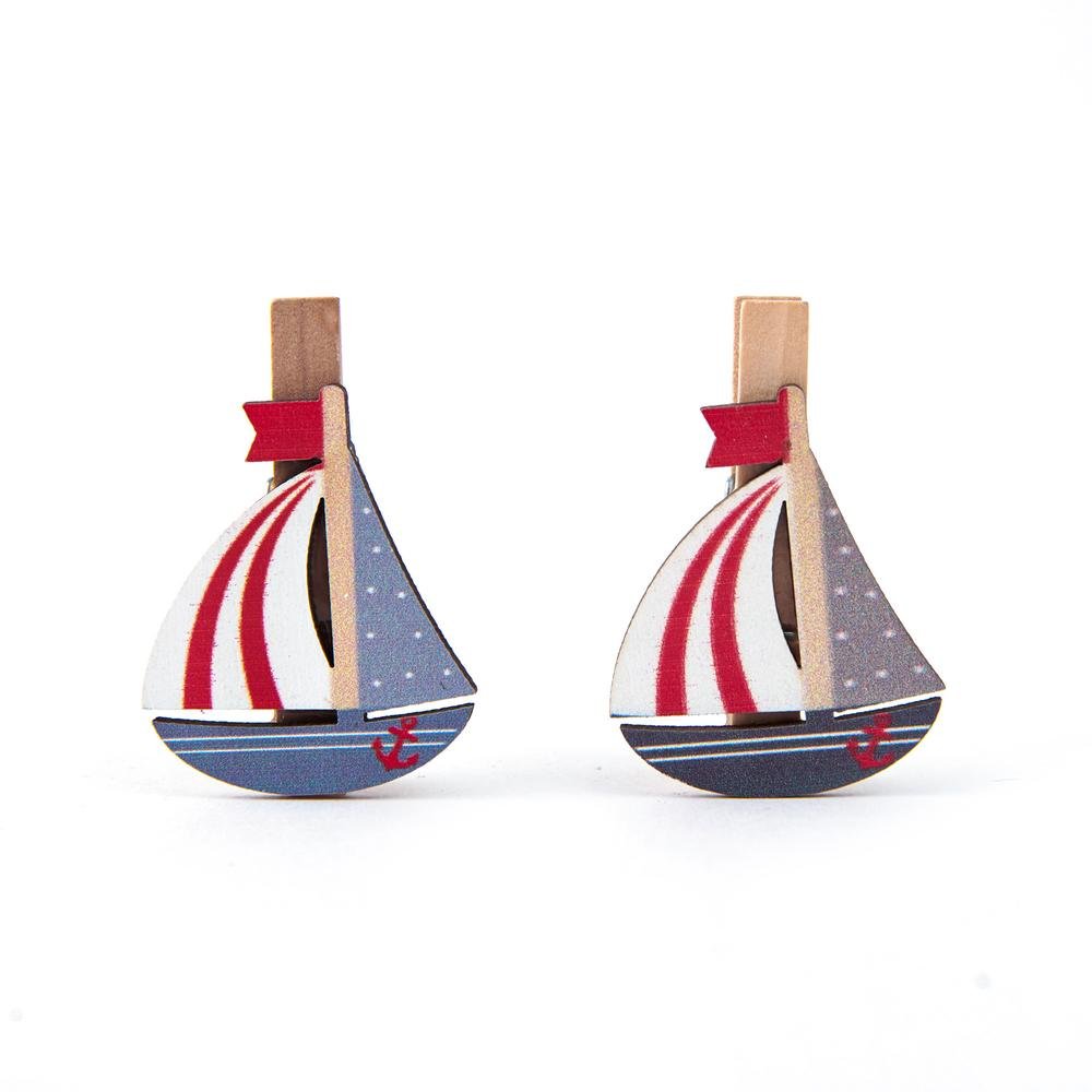  KPM Dekoratif Gemi Temalı Mini Mandal - Asorti - 12x1x6 cm
