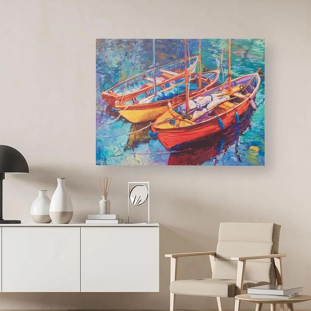  Q-Art Kanvas Tablo Boat - 75x100 cm