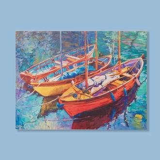 Q-Art Kanvas Tablo Boat – 75x100 cm