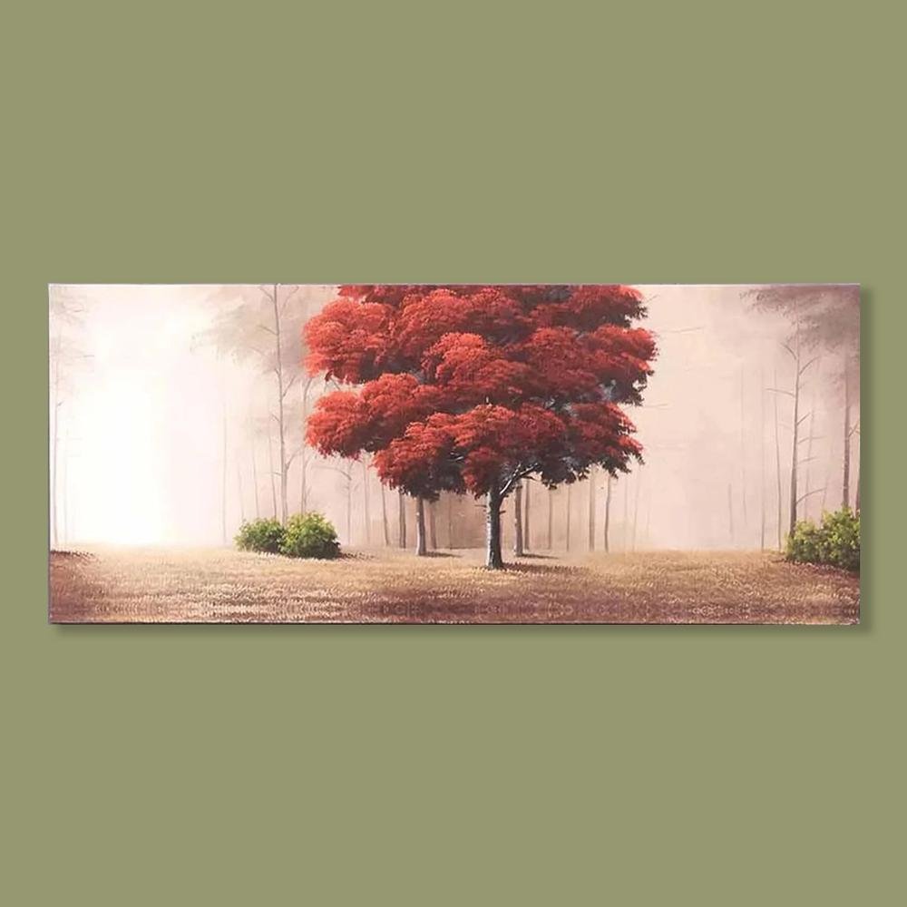  Q-Art Red Velvet Kanvas Tablo - 50x120 cm