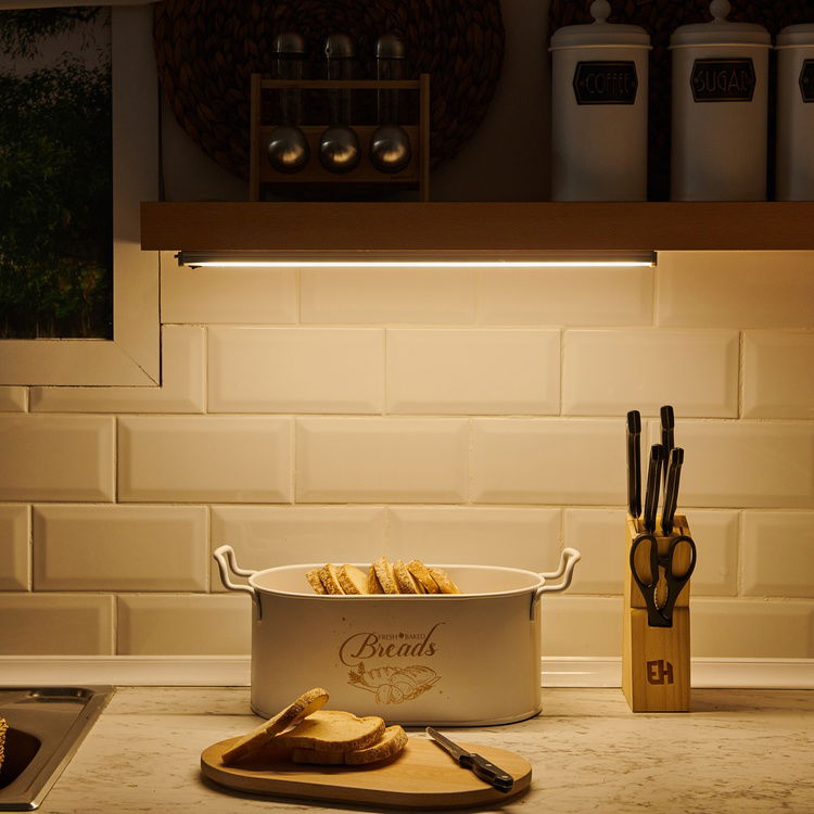  Fluled Led Profil Dolap İçi Tezgah Altı Led Profil Aydınlatma 12W 600Lm - Gün Işığı