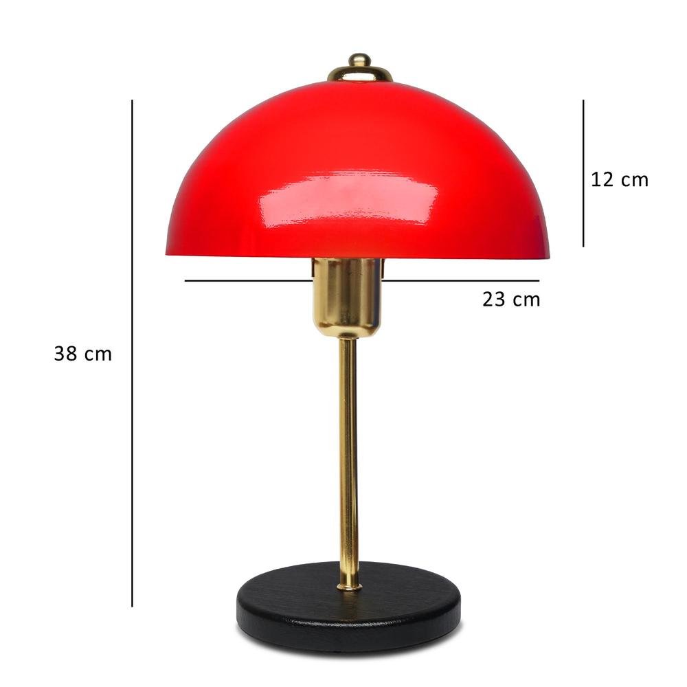  Safir Light Swiss Dekoratif Masa Lambası - Kırmızı / Gold