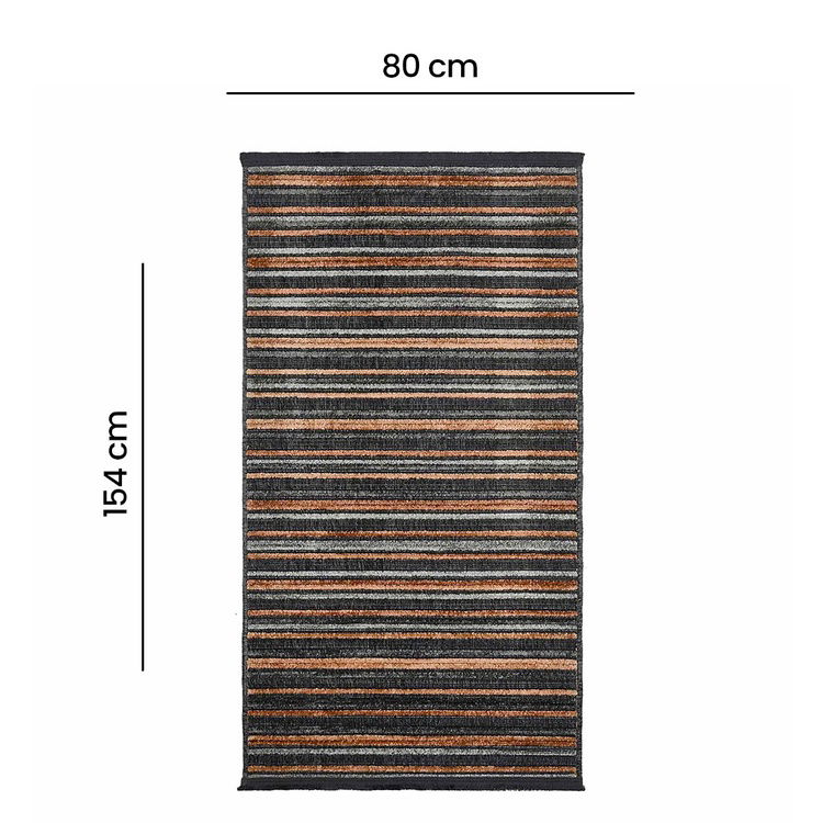  Bahariye Noble Shaggy Halı - Kahverengi - 80x154 cm
