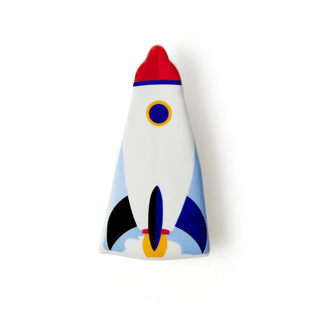  Esal Roket Büyük Düğme Kulp - Mavi /  Beyaz
