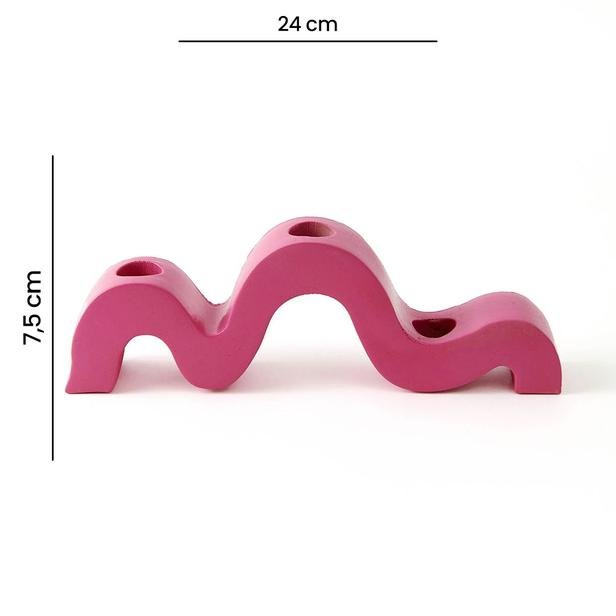  Objevi Dekoratif Pink Berry Şamdan - 24x7,5 cm