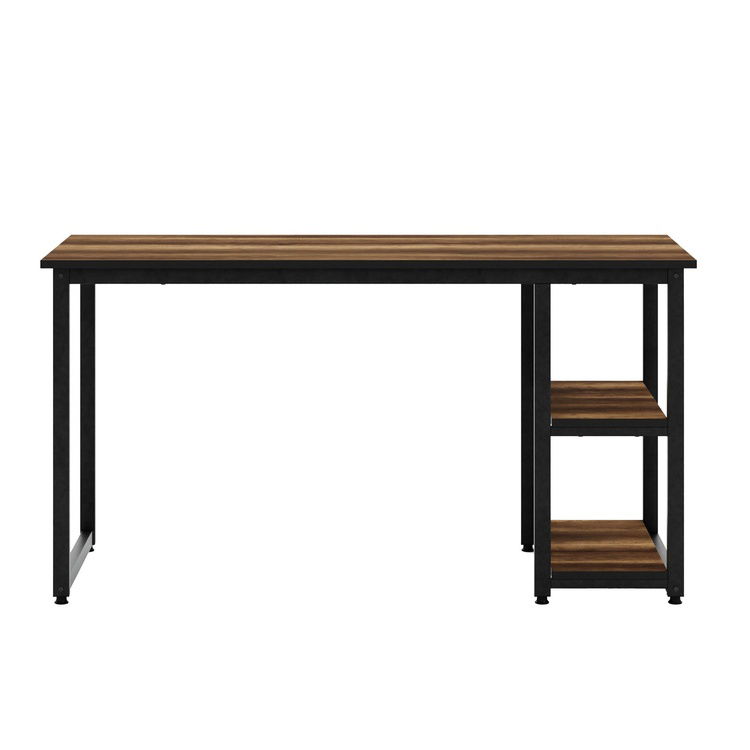  Ceramical 140 cm Raflı Çalışma Masası - Barok Ceviz