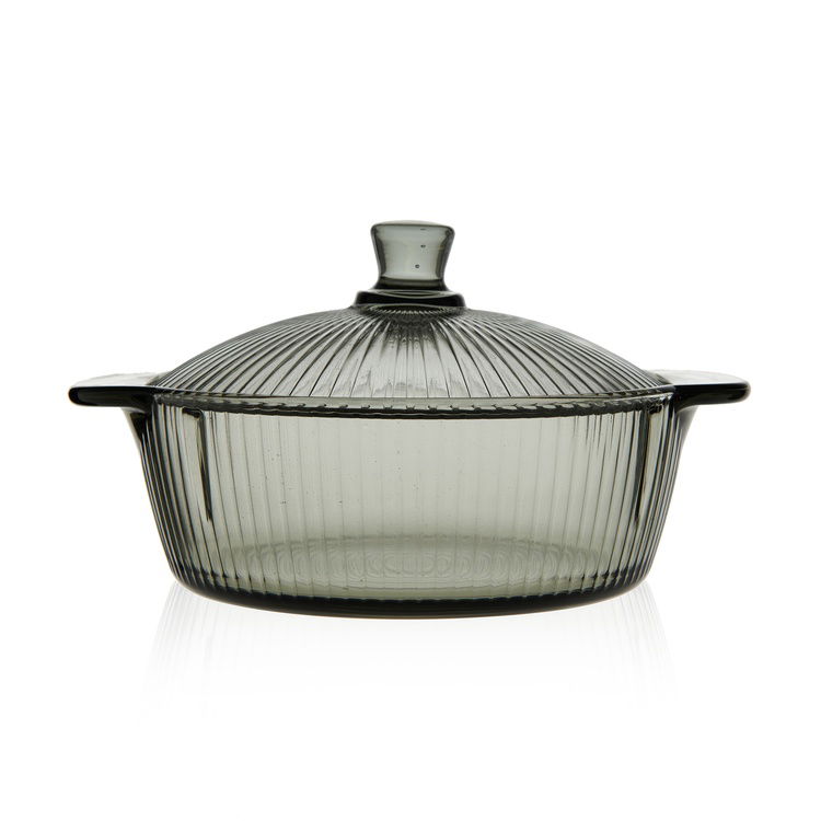  Deli Glassware Kapaklı Cam Tencere - 950 ml