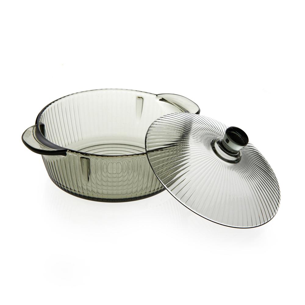  Deli Glassware Kapaklı Cam Tencere - 950 ml