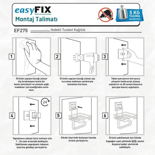  Teknotel Easy Fix Yedekli Tuvalet Kağıtlık