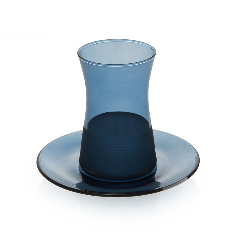 Rakle Matte 12 Parça Çay Seti - Mavi - 132 ml