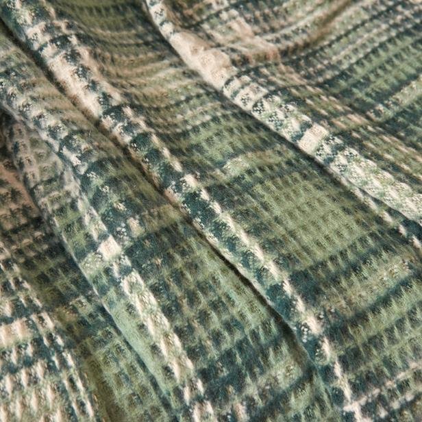  Buca Yün Skoç Çift Kişilik Battaniye  - Yeşil- 180x200 cm