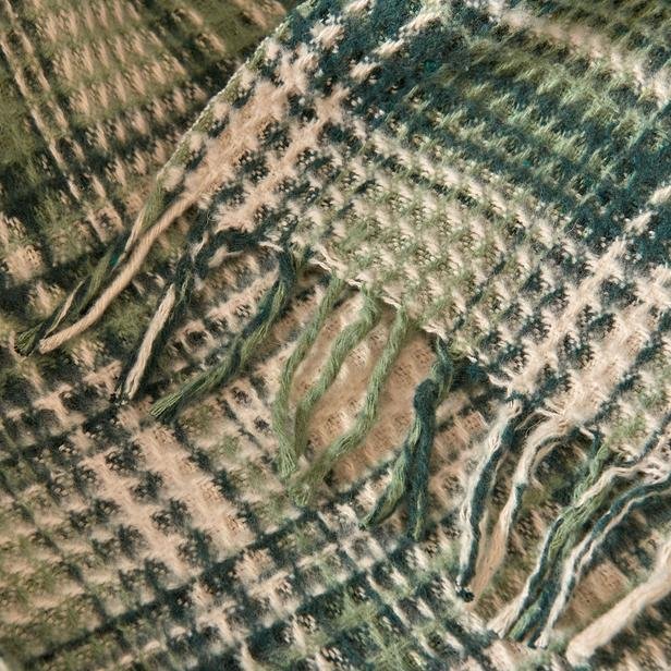  Buca Yün Skoç Çift Kişilik Battaniye  - Yeşil- 180x200 cm