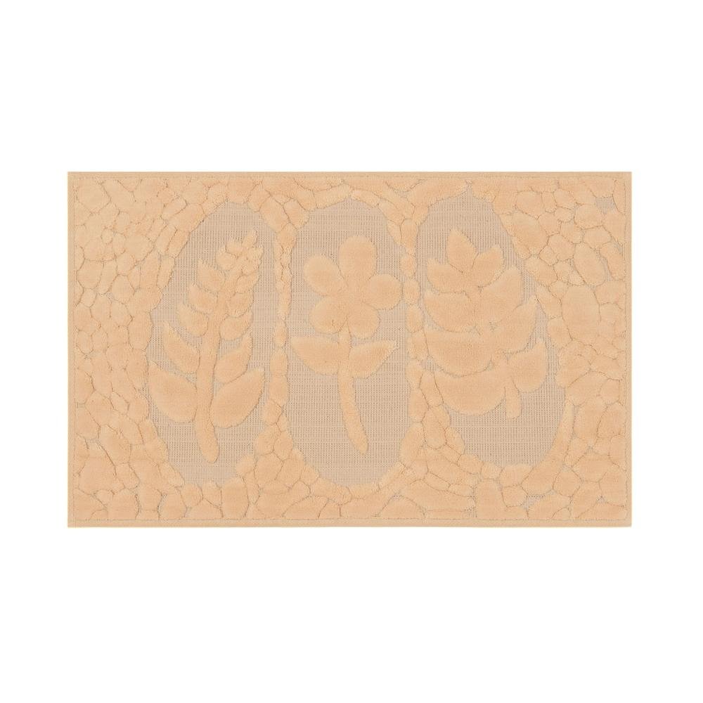  Bluenity Lux Cotton Semen 2'li Banyo Paspası - Pudra - 50x80 cm + 40x50 cm