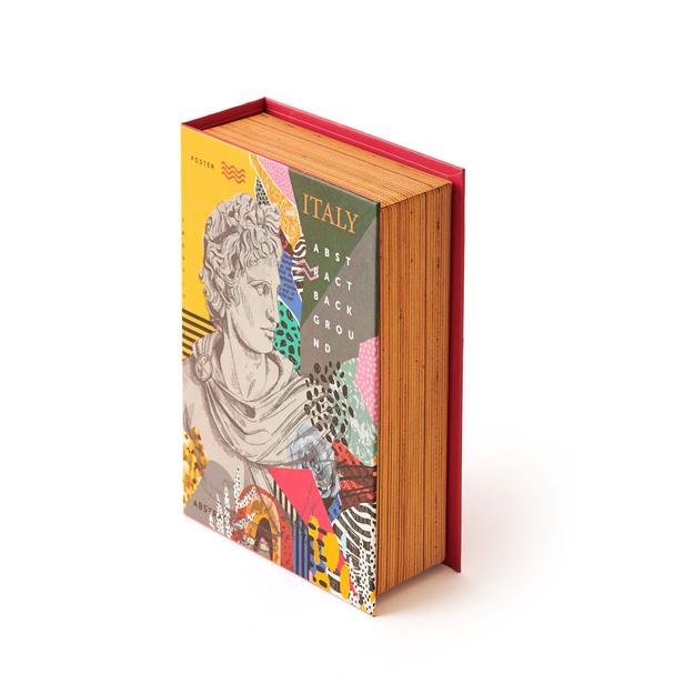  4Nio Dekoratif Heykel Mini Kitap Kutu - Renkli - 15x4x10,5 cm