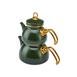  Emsan Artisan Emaye Mini Çaydanlık Takımı - Yeşil