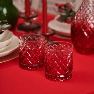 Alegre Glass Karmen Meşrubat Bardağı - Kırmızı - 8x9,5 cm