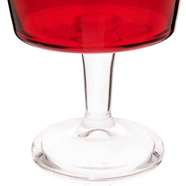  Alegre Glass Kurabiye Şeker Sunum Kavanozu - Kırmızı - 17x35 cm