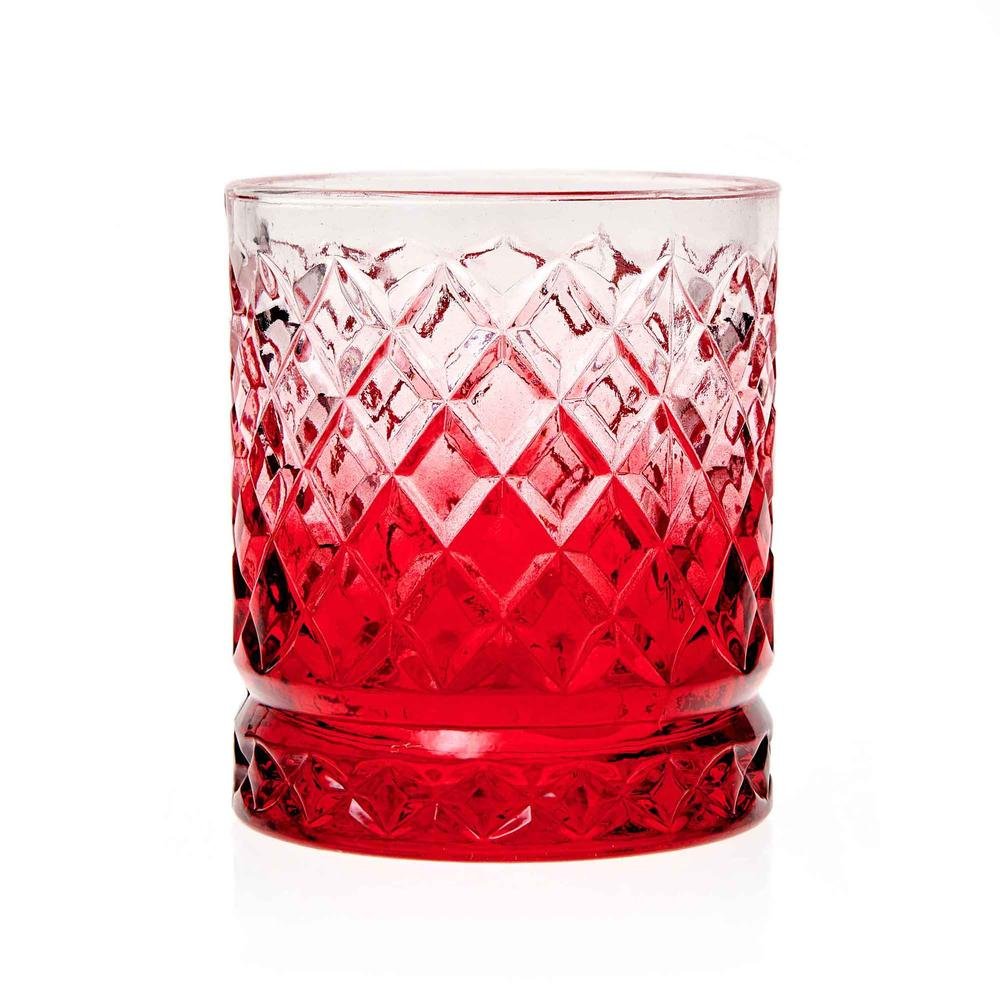  Alegre Glass Karmen Meşrubat Bardağı - Kırmızı - 8x9,5 cm
