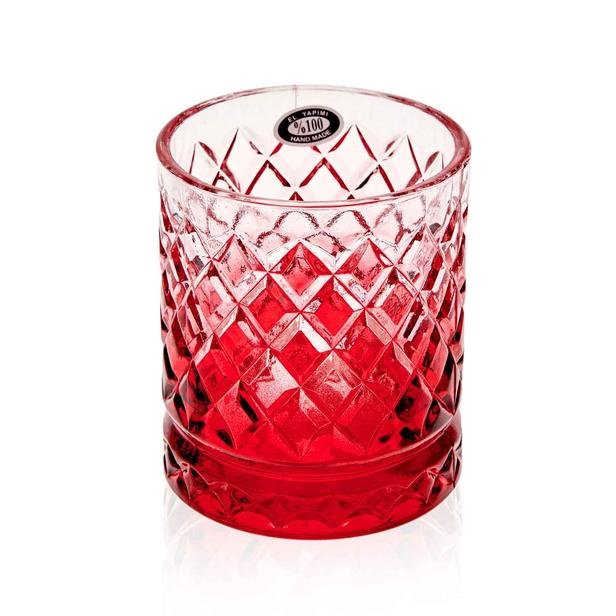  Alegre Glass Karmen Meşrubat Bardağı - Kırmızı - 8x9,5 cm
