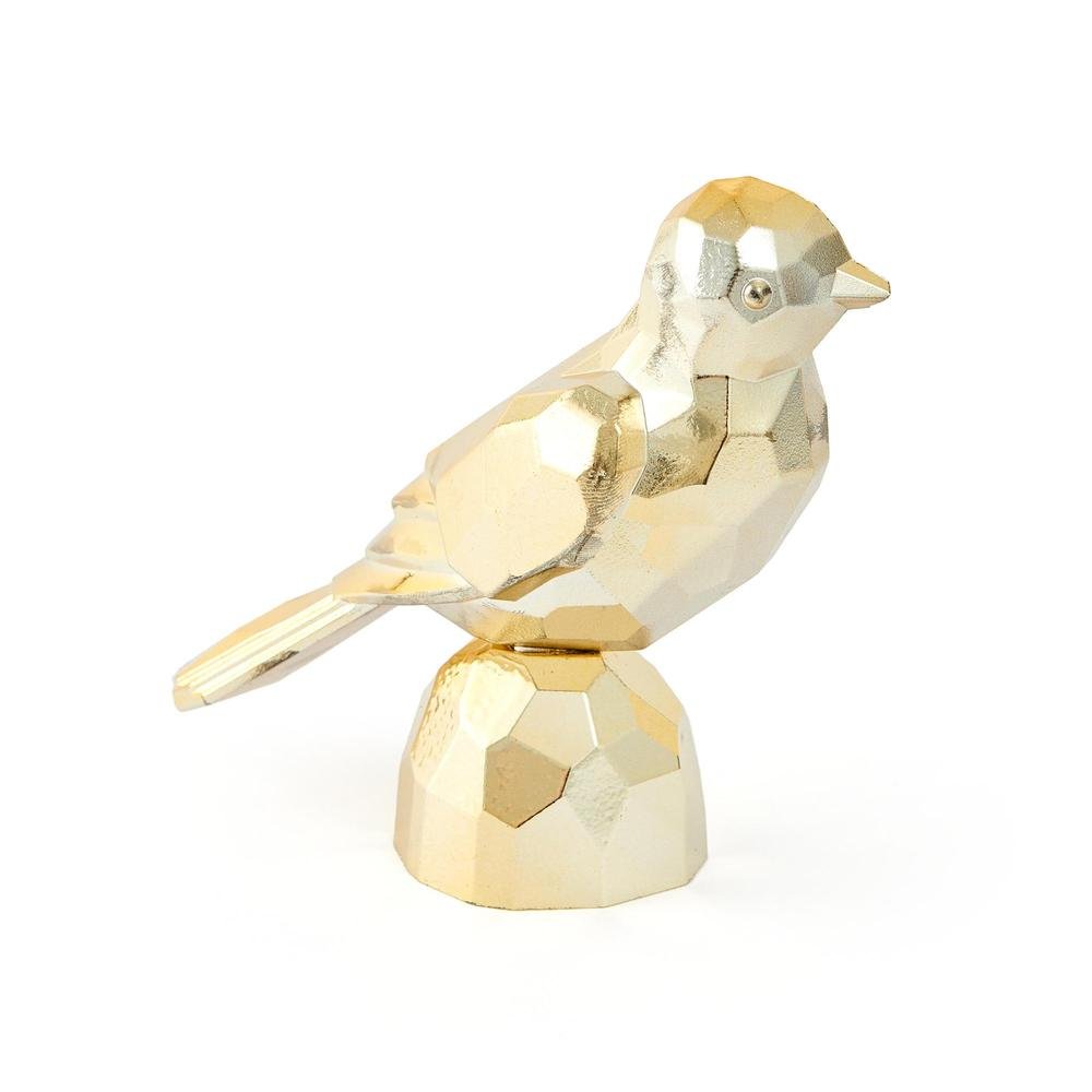  La Deco Akrilik Kuş Dekor - Altın - 10x8x16 cm
