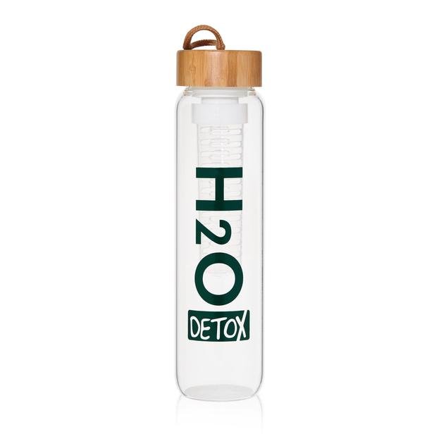  Tohana H2O Bambu Kapaklı Detox Cam Matara - 1000 ml