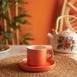  Keramika Stackable 2 Parça Çay Fincanı Seti - Turuncu