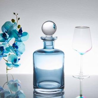 Alegre Glass Lina Kapaklı Karaf - Mavi - 12x28 cm
