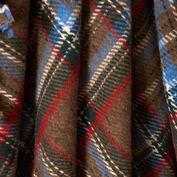  Buca Yün Skoç Çift Kişilik Battaniye  - Kahverengi - 180x200 cm