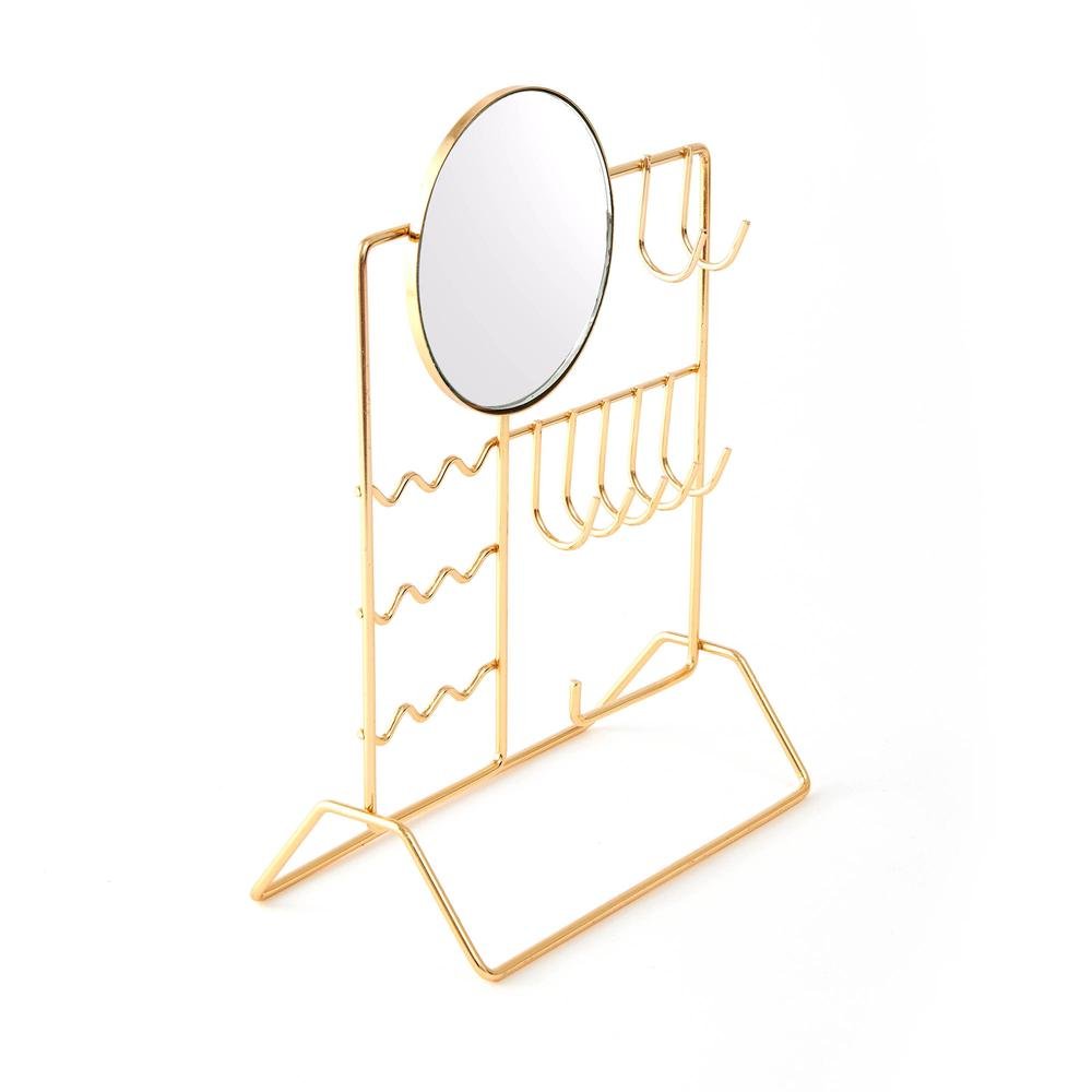  Ntc Metal Aynalı Takı Askısı - Sarı - 19,5x27x10 cm