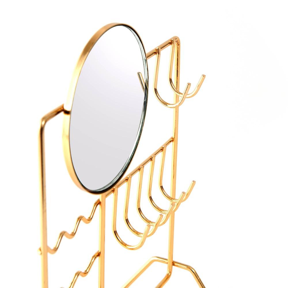  Ntc Metal Aynalı Takı Askısı - Sarı - 19,5x27x10 cm