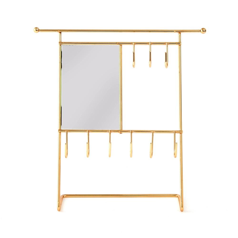  Ntc Metal Dikdörtgen Aynalı Takı Askısı - Sarı - 26,5x26,5x7 cm