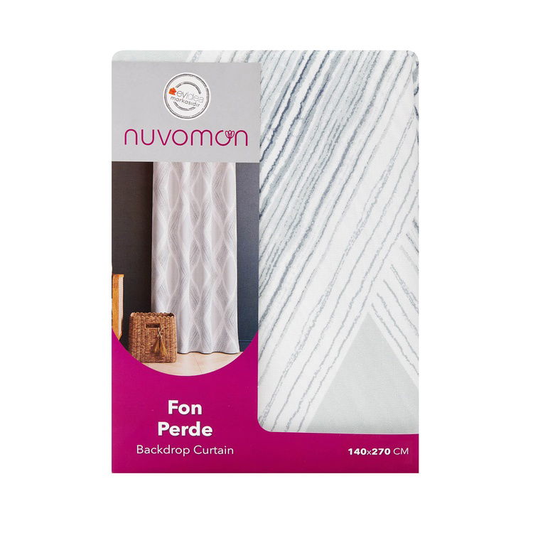  Nuvomon Geometrik Fon Perde - 140x270 cm