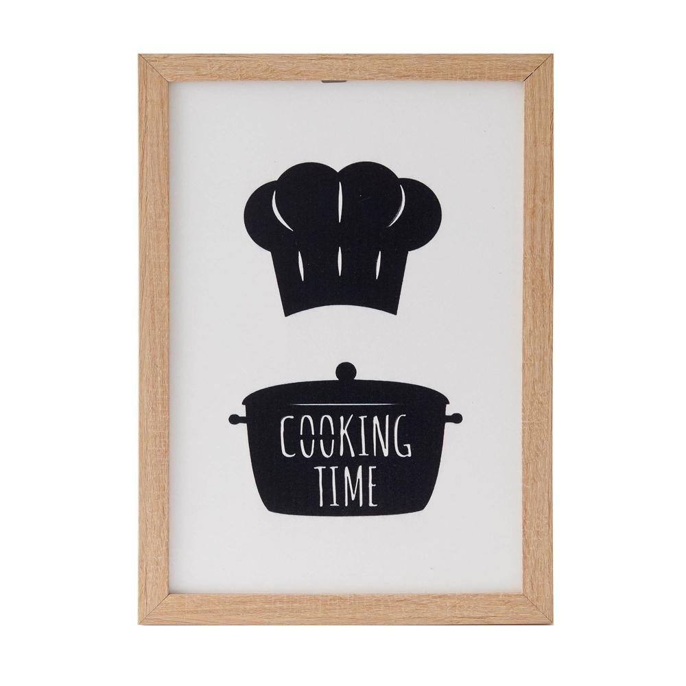  Özverler  Cooking Time Ahşap Çerçeveli Tablo - Beyaz - 25x35 cm
