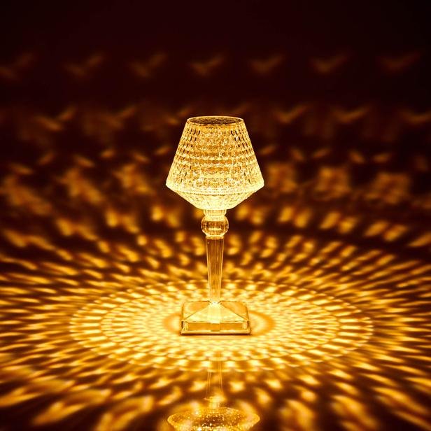  Bylamp Terroir Şarjlı Kristal Led Masa Lambası - Şeffaf - 28,5x13,5x13,5 cm